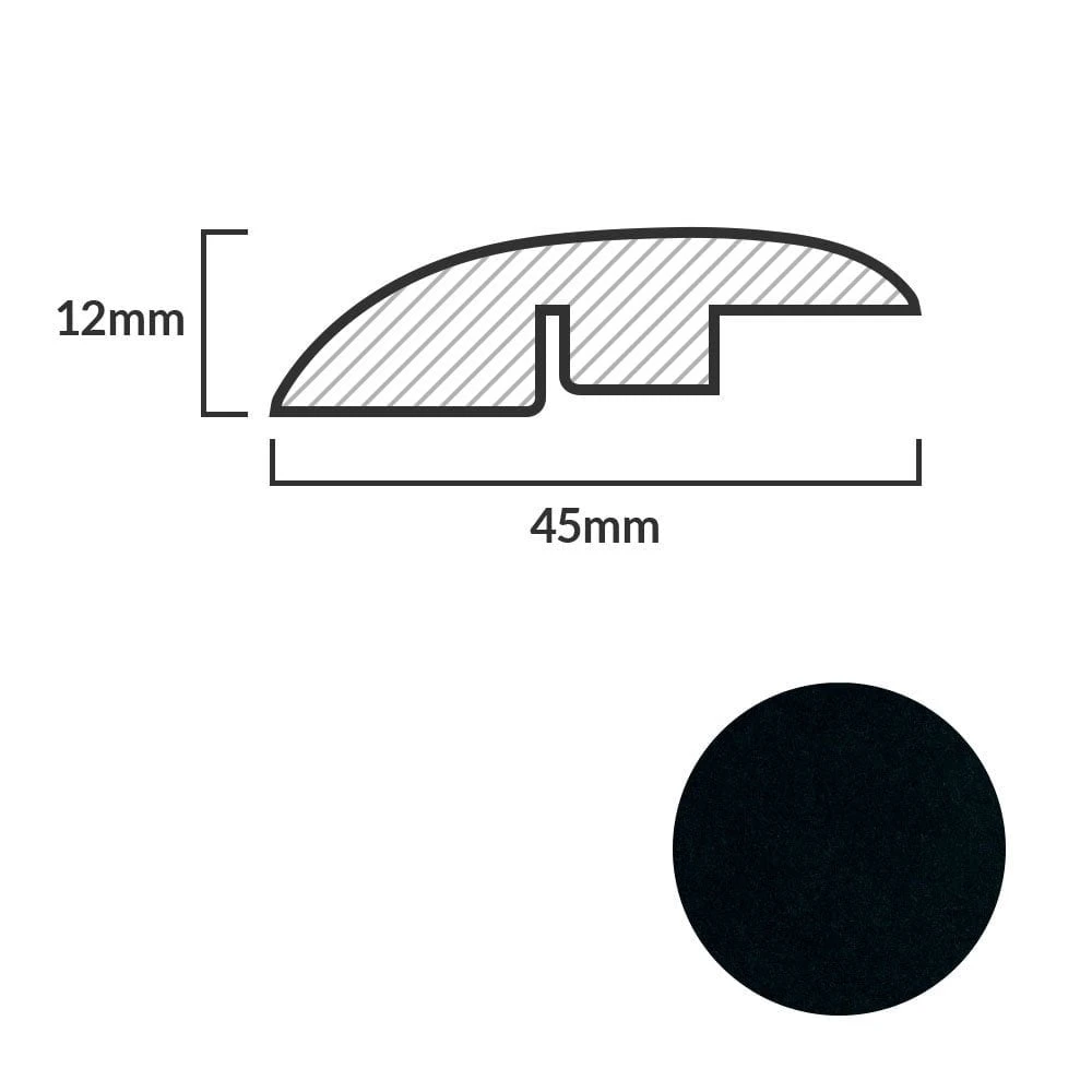Leader Black Laminate Adapting Profile Door Bar (1m) 3 Leader Black Laminate Adapting Profile Door Bar (1m) - Image 2