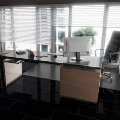 Liberty Floors Black - Lustre Stone 8mm High Gloss Laminate Flooring (223769) -Premium Floor Shop black lustre stone 8mm high gloss laminate flooring 223769 p89999 207805 image