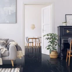 Liberty Floors Black Marble - Lustre Plaza 8mm High Gloss Laminate Flooring (222938)