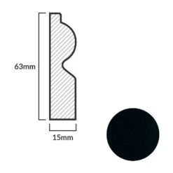 Leader Black Torus Laminate Skirting Board (2.4m) -Premium Floor Shop black torus laminate skirting board 2 4m p84894 191825 image
