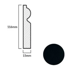 Leader Black Torus Laminate Skirting Board (2.4m) -Premium Floor Shop black torus laminate skirting board 2 4m p84894 191826 image