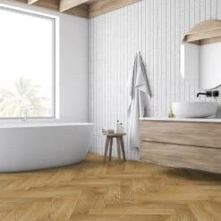 Liberty Floors Caramel Oak - Manor Herringbone Parquet 14mm Engineered Real Wood Flooring (249869) -Premium Floor Shop caramel oak manor herringbone parquet 14mm engineered real wood flooring 249869 p108536 235972 image