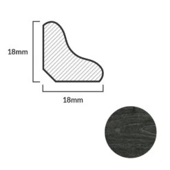 Leader Dark Grey Laminate Scotia Beading (2.4m) -Premium Floor Shop dark grey laminate scotia beading 2 4m p84935 191875 image