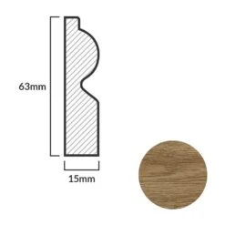 Leader Dark Oak Torus Laminate Skirting Board (2.4m) -Premium Floor Shop dark oak torus laminate skirting board 2 4m p84906 191819 image