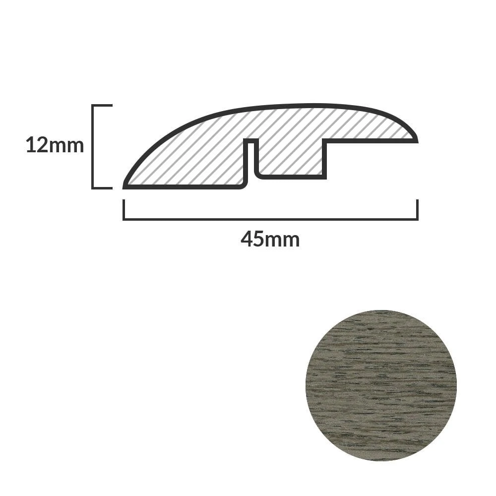 Leader Medium Grey Laminate Adapting Profile Door Bar (1m) 4 Leader Medium Grey Laminate Adapting Profile Door Bar (1m) - Image 2