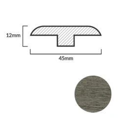 Leader Medium Grey Laminate Connecting Profile Door Bar (1m) -Premium Floor Shop medium grey laminate connecting profile door bar 1m p84927 191862 image