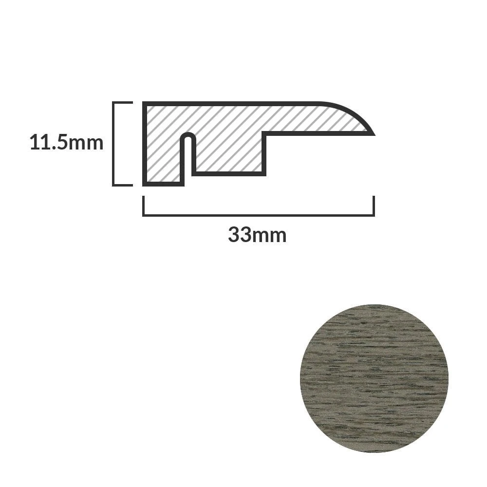 Leader Medium Grey Laminate End Profile Door Bar (1m) 4 Leader Medium Grey Laminate End Profile Door Bar (1m) - Image 2