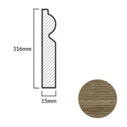 Leader Medium Oak Torus Laminate Skirting Board (2.4m) -Premium Floor Shop medium oak torus laminate skirting board 2 4m p84912 191838 image