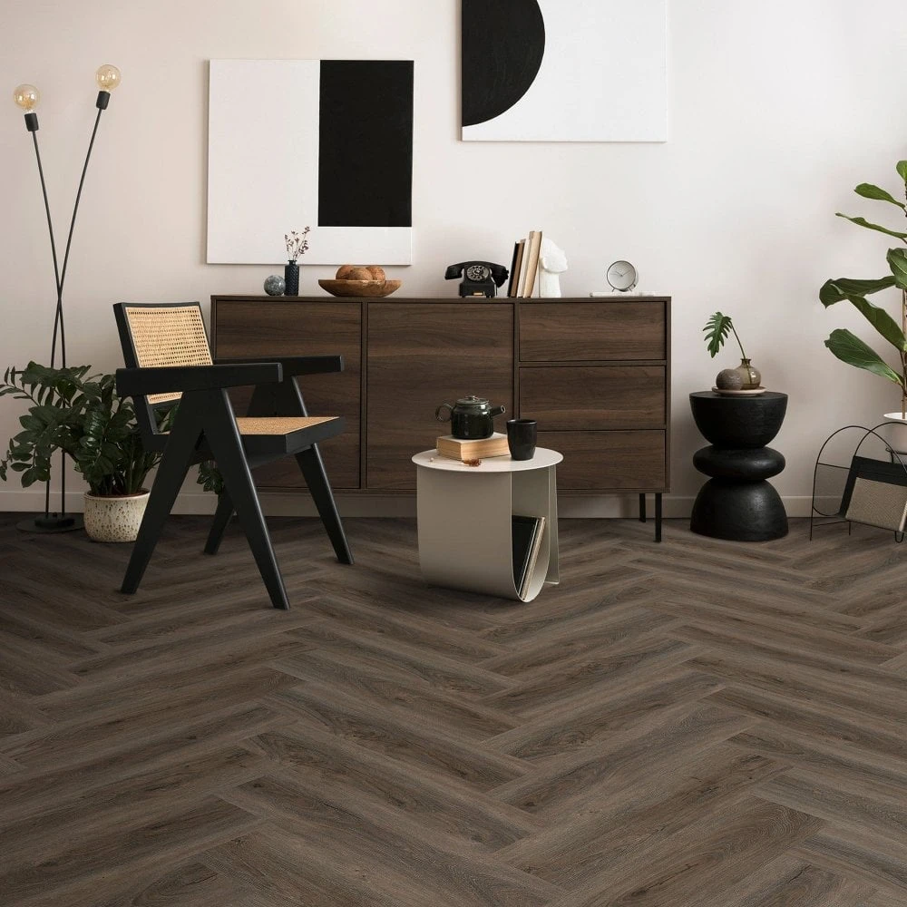 Liberty Floors New Forest Oak - Lifestyle SPC Herringbone 5.5mm Rigid Core Vinyl Flooring (307817) 4 Liberty Floors New Forest Oak - Lifestyle SPC Herringbone 5.5mm Rigid Core Vinyl Flooring (307817) - Image 2