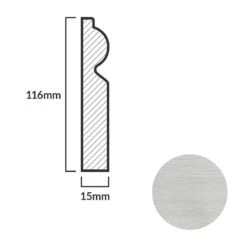 Leader Off-White Torus Laminate Skirting Board (2.4m) -Premium Floor Shop off white torus laminate skirting board 2 4m p84918 191860 image