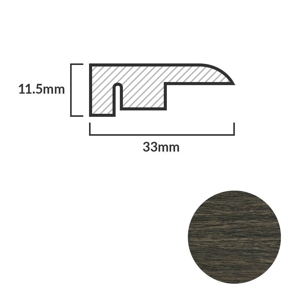 Leader Walnut Laminate End Profile Door Bar (1m) 4 Leader Walnut Laminate End Profile Door Bar (1m) - Image 2