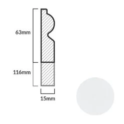 Leader White Torus Laminate Skirting Board (2.4m) -Premium Floor Shop white torus laminate skirting board 2 4m p84888 191790 image