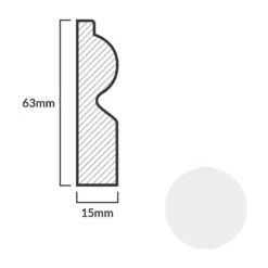 Leader White Torus Laminate Skirting Board (2.4m) -Premium Floor Shop white torus laminate skirting board 2 4m p84888 191791 image