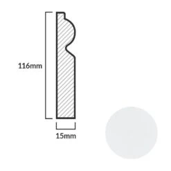 Leader White Torus Laminate Skirting Board (2.4m) -Premium Floor Shop white torus laminate skirting board 2 4m p84888 191792 image